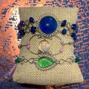 Eclectic Glass Wire Bracelet Lot